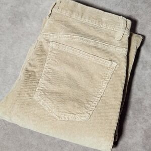 We The Free People Corduroy High Rise Straight Leg Pants Beige Womens 30